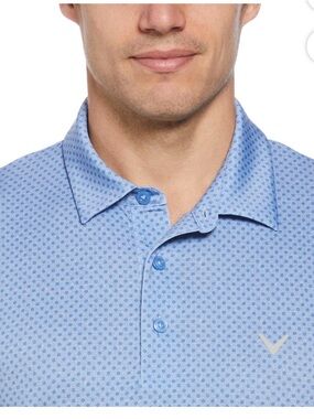 Callaway Light Blue Micro-Print Polo